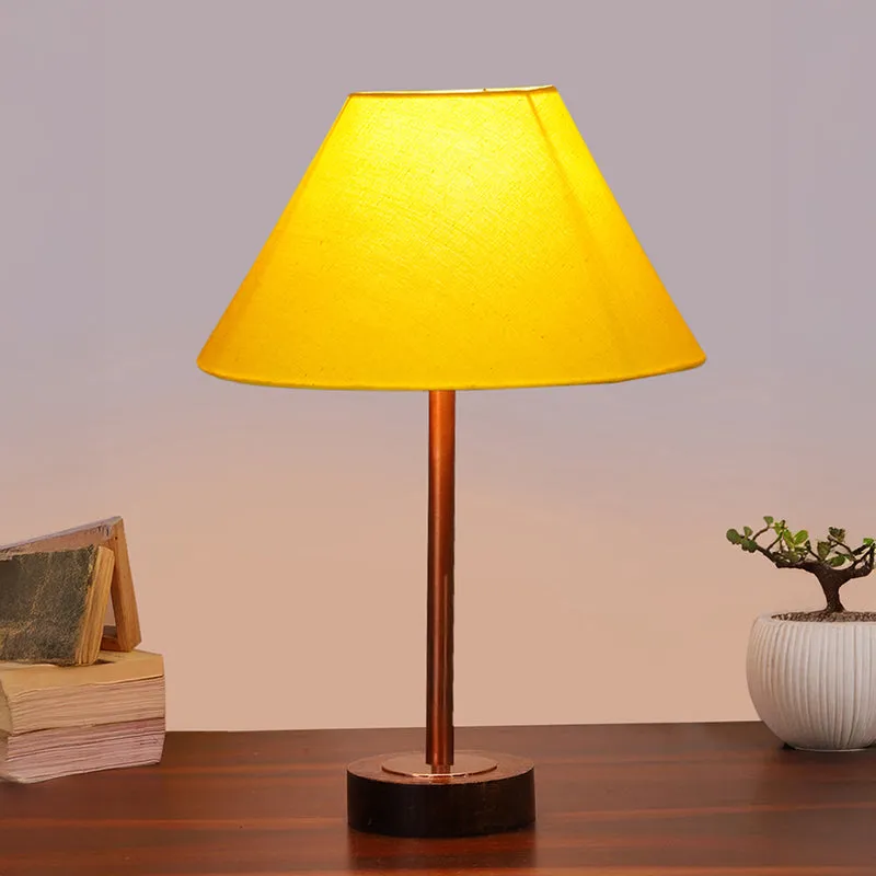 Cotin II Rodin Wooden Table Lamp - Yellow,Copper,Brown media 2