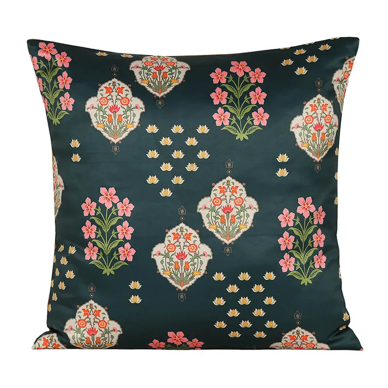 India Circus Floral Frolic Printed Velvet Cushion Cover - Set Of Five media 4