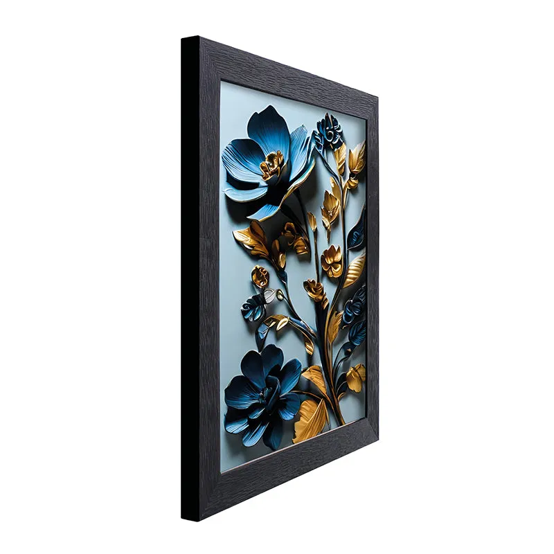 Indigo Flora Relief Wall Painting media 6