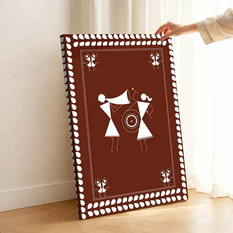Warli Music Canvas Wall Art & Paintings media 1