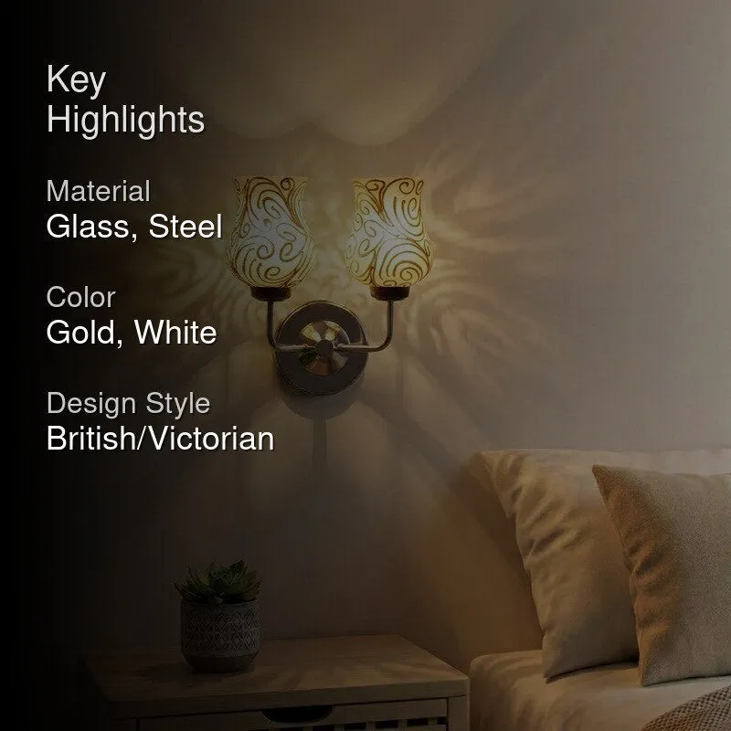 Tessera Glow Golden Swirl Glass Wall Lamp - 2