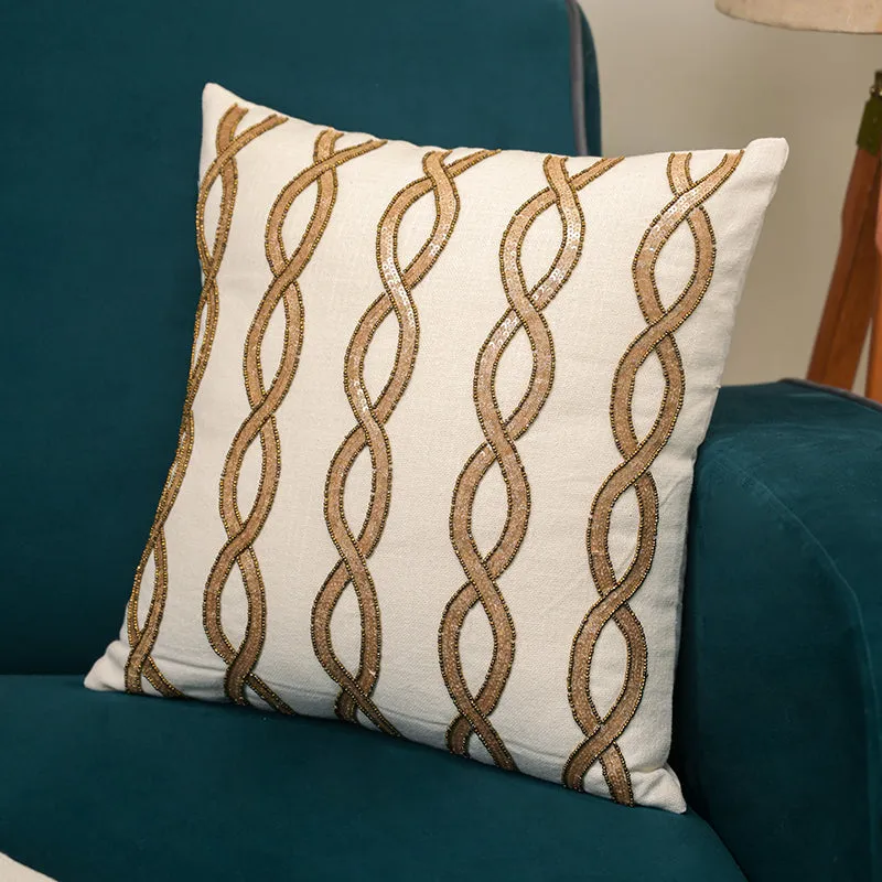 Verde Loop Embroidered Cushion Cover media 5
