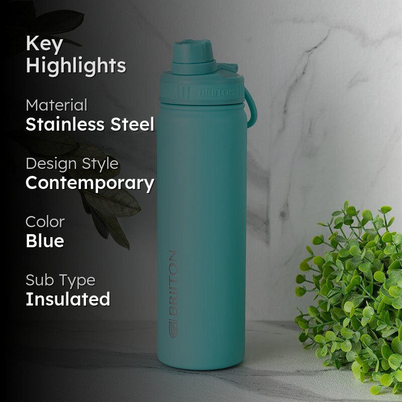 Quench Chic Hot & Cold Thermos Water Bottle (Sky Blue) - 750 mL media 2