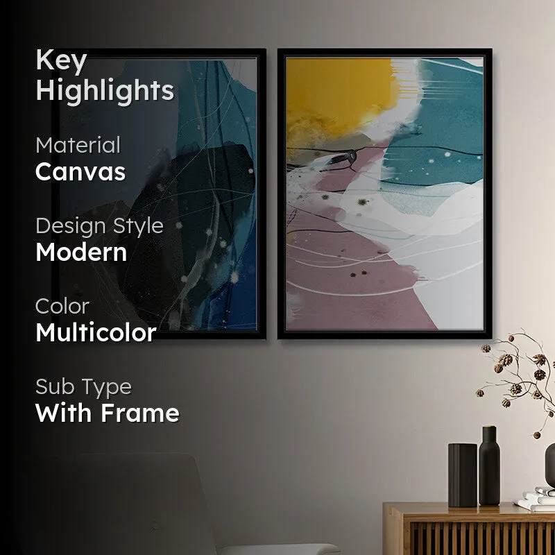 Coloured Strokes Wall Art - Set Of Two media 2