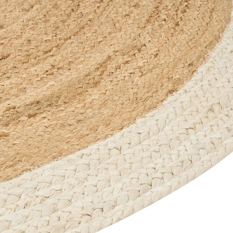Spiral Craft III Braided Jute Area Rug - White, Beige media 5