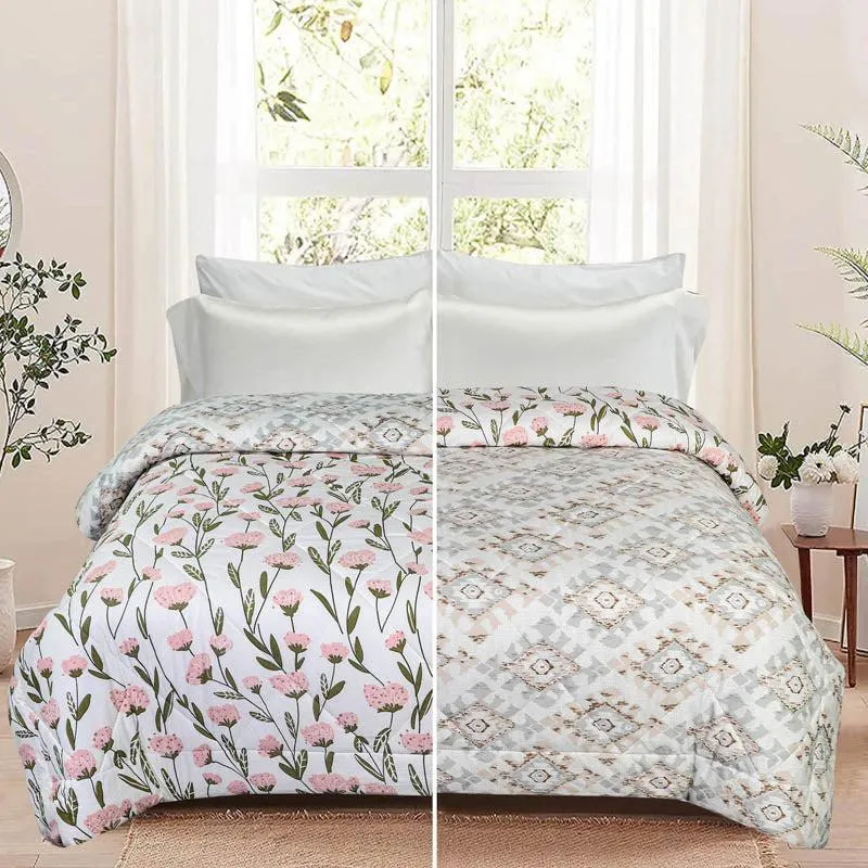 Adelle Floral Reversible Microfiber Comforter - 220 GSM media 4