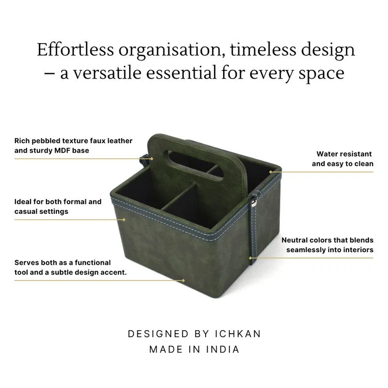 Ember Dote Leatherette Multi-Utility Desk Organiser - Green media 8