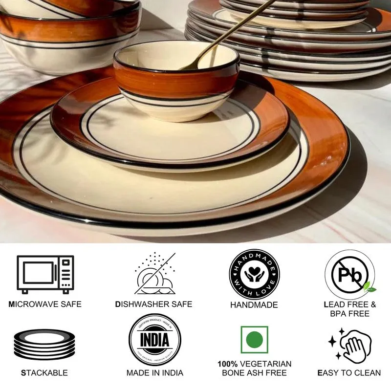 Terra Muse Viro Ceramic Dinner Set (Brown) - 4 Piece Set media 8