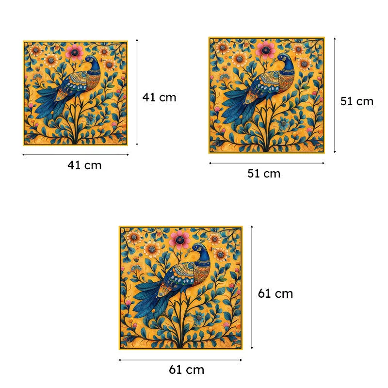 Vibrant Mayukha Canvas Wall Painting With Frame - Gold media 6