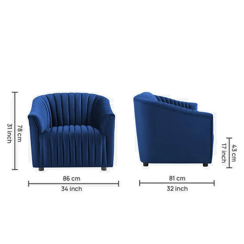 Urbanix Neem Wood Accent Chair - Blue media 8
