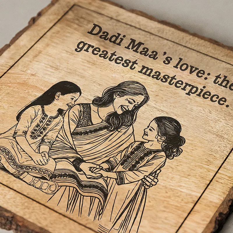 Dadi Maa: Greatest Masterpiece Wood Showpiece - Square media 4