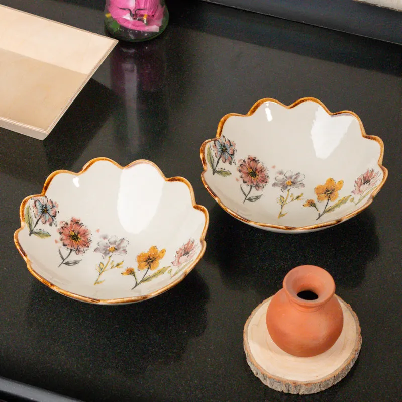 Wavy Blossom Serving Bowl(600 mL) - Set Of Two media 1