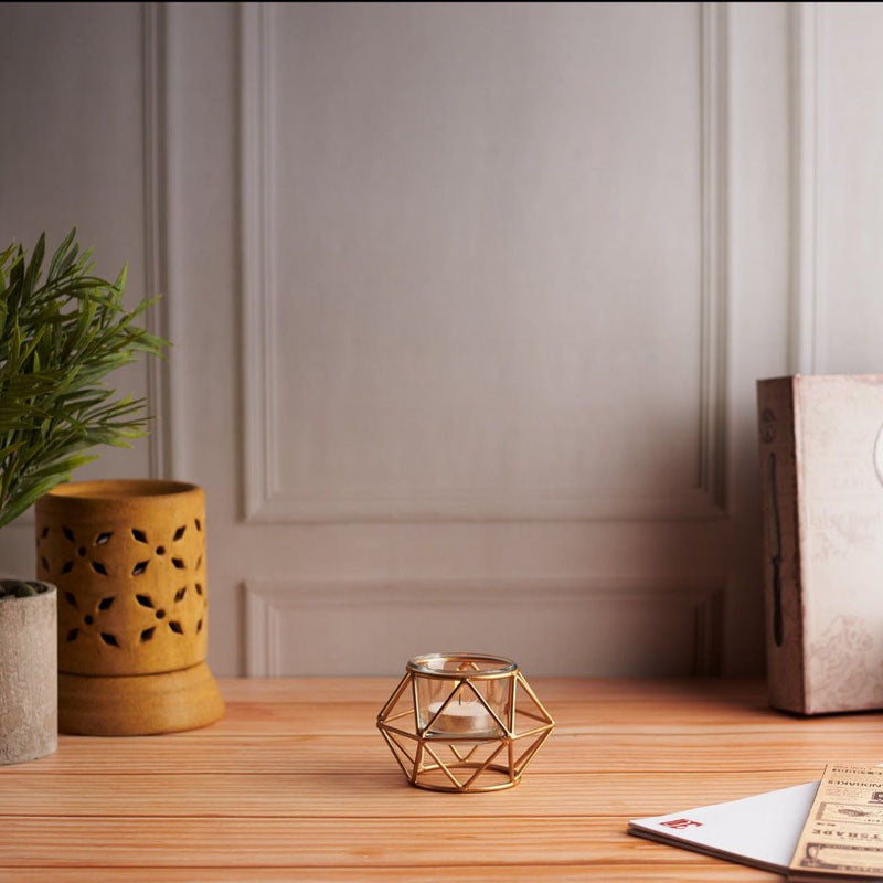 Hexa Diamond Tealight Candle Holder - Set Of Two media 3