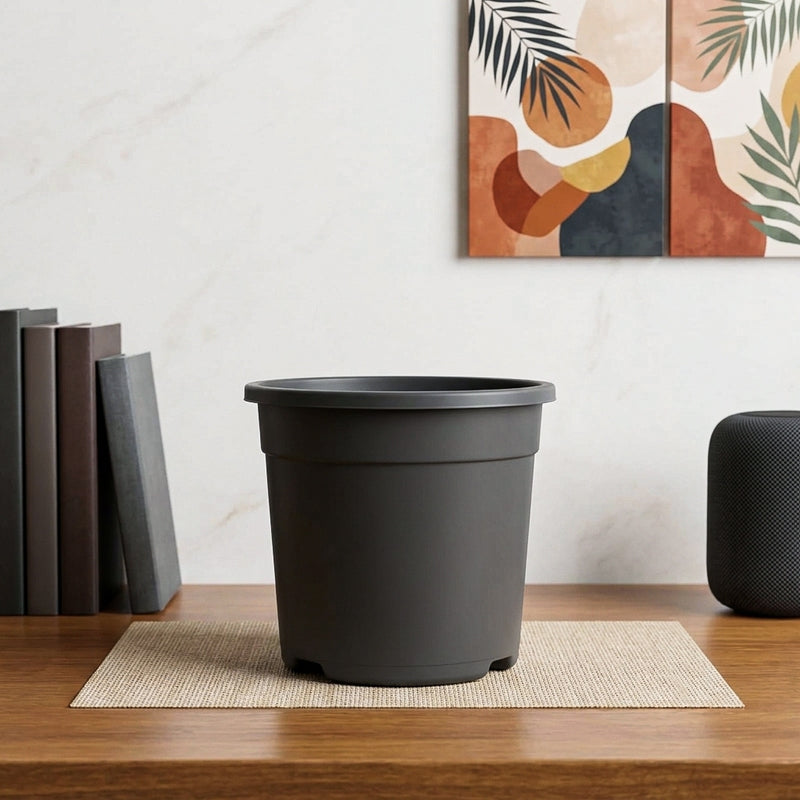 Ugaoo Garden Black Plastic Pot (9.9 CM) - Set Of Twelve