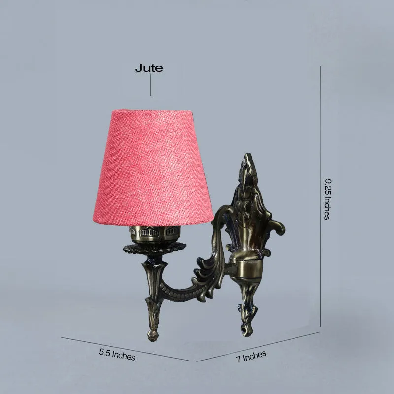 Vista Edrel Conical Fabric & Metal Wall Lamp - Light Pink media 4