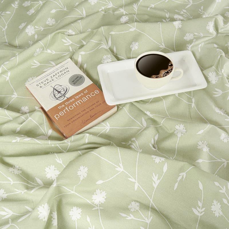 Swayam Myra Floral Cotton Bedsheet (Green) - 200 TC media 4