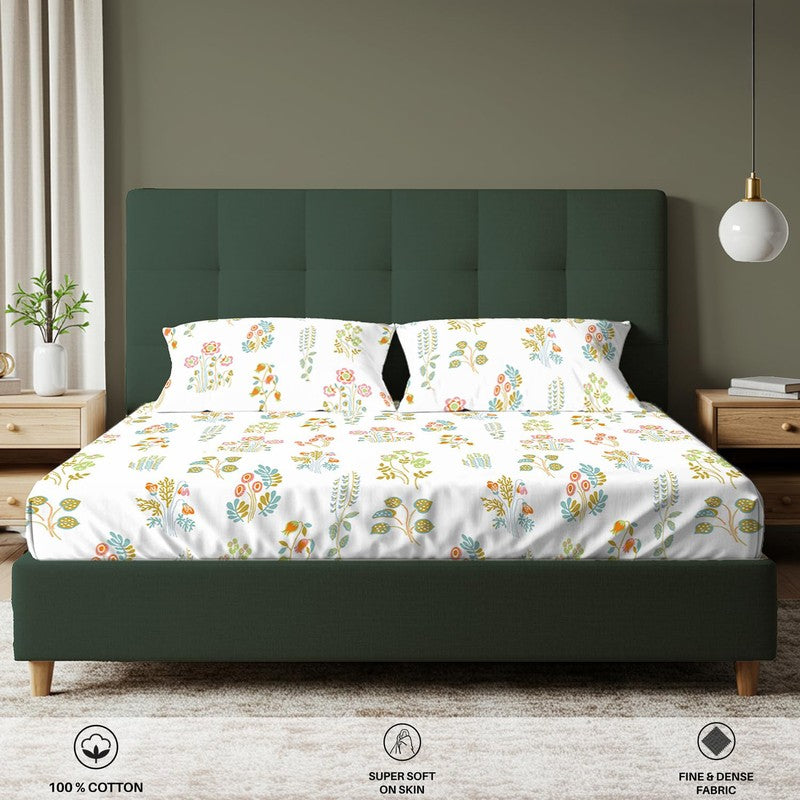 Urban Space AbstraLux Fitted Cotton Bedsheet (Yellow) - 200 TC media 6
