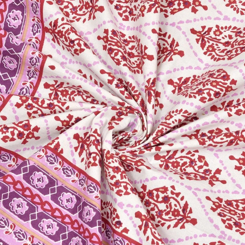Gardenet Cotton Bedsheet (Maroon,Purple) - 240 TC media 5