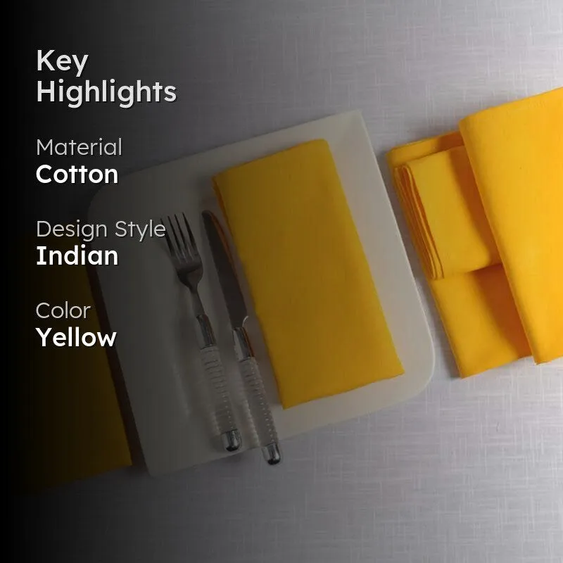 Swayam Essentially Yellow Table Napkin - Set Of Six media 2
