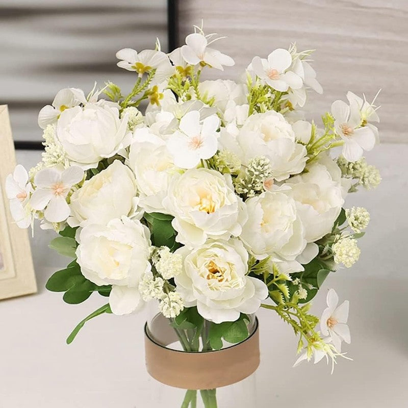 Whisper Rose Artificial Flower (White) - Set Of Two media 7