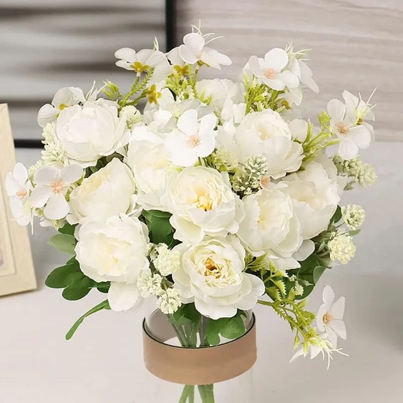 Whisper Rose Artificial Flower (White) - Set Of Two media 7