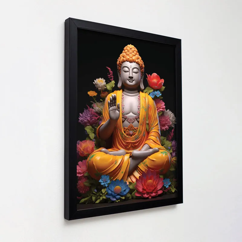 Buddha In Blooming Garden Wall Art media 6