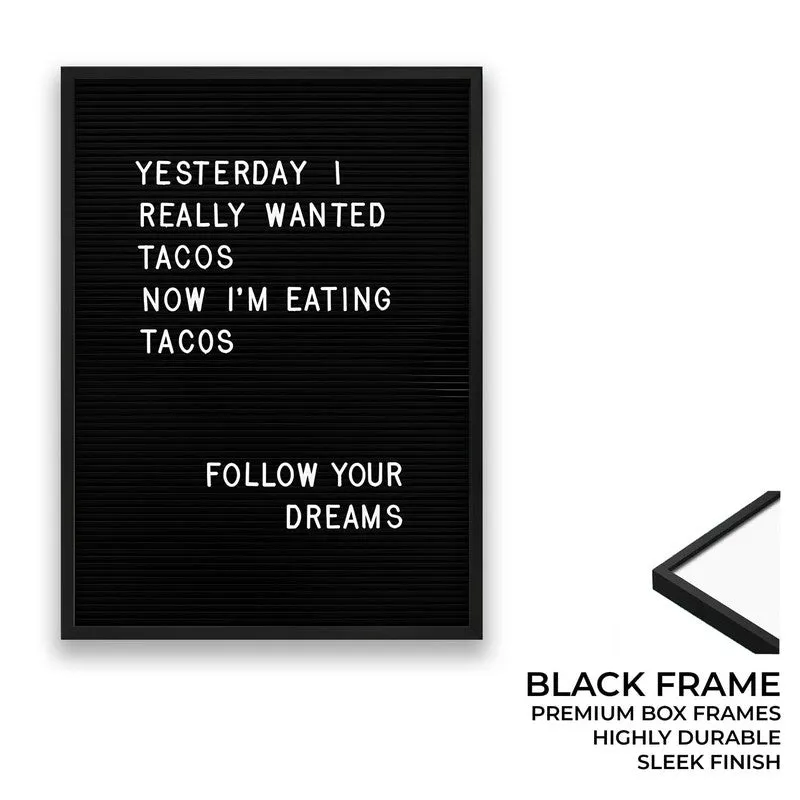 Taco Letters Archival Canvas Wall Art - Black media 8