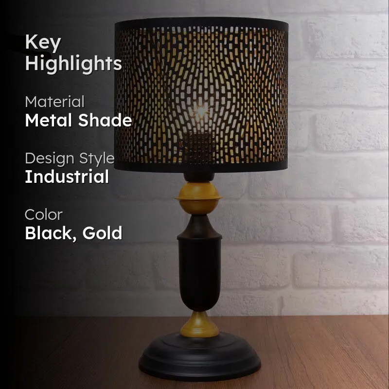 Mystical Marrakech Metal Table Lamp - Black,Gold media 2