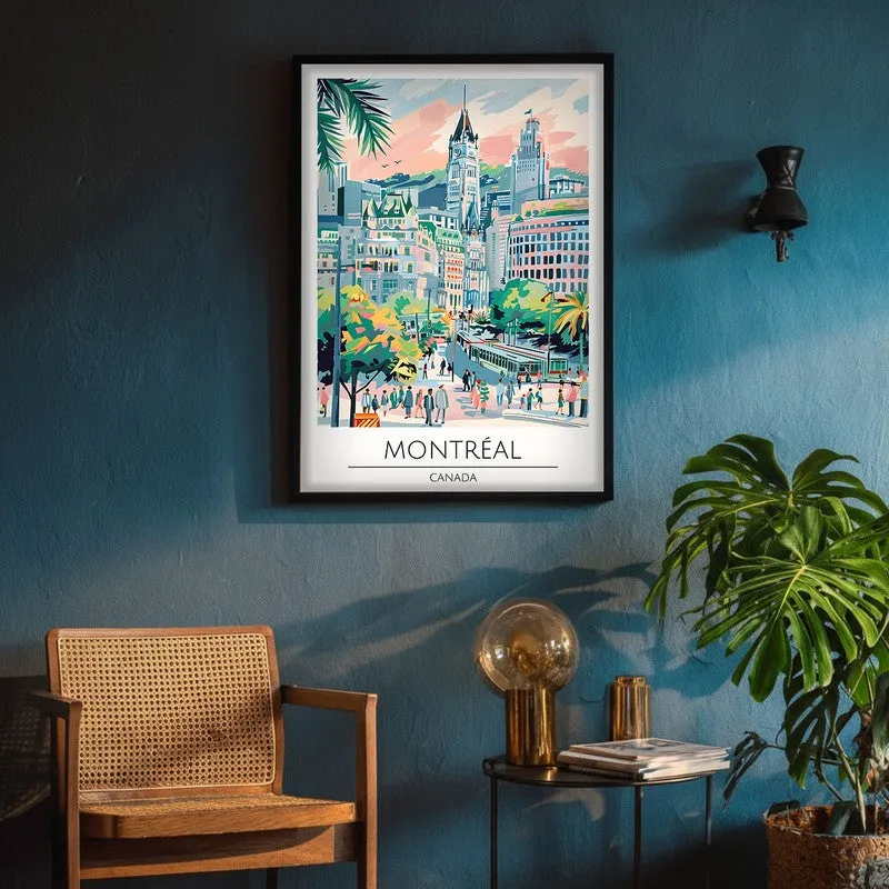 Vintage Montreal Framed Canvas Wall Painting media 4