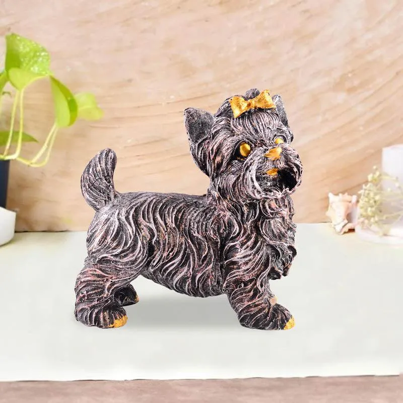 Yapping Yorkie Painted Polyresin Show Piece - Copper media 1