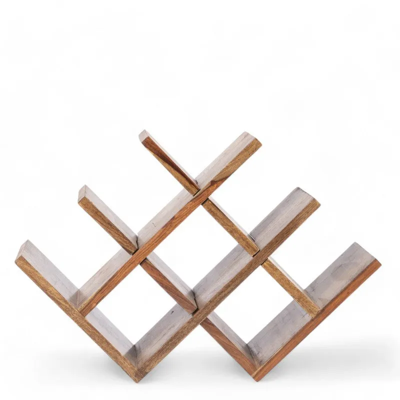 Xverox Sheesham Wooden Wine Rack - Light Brown media 3