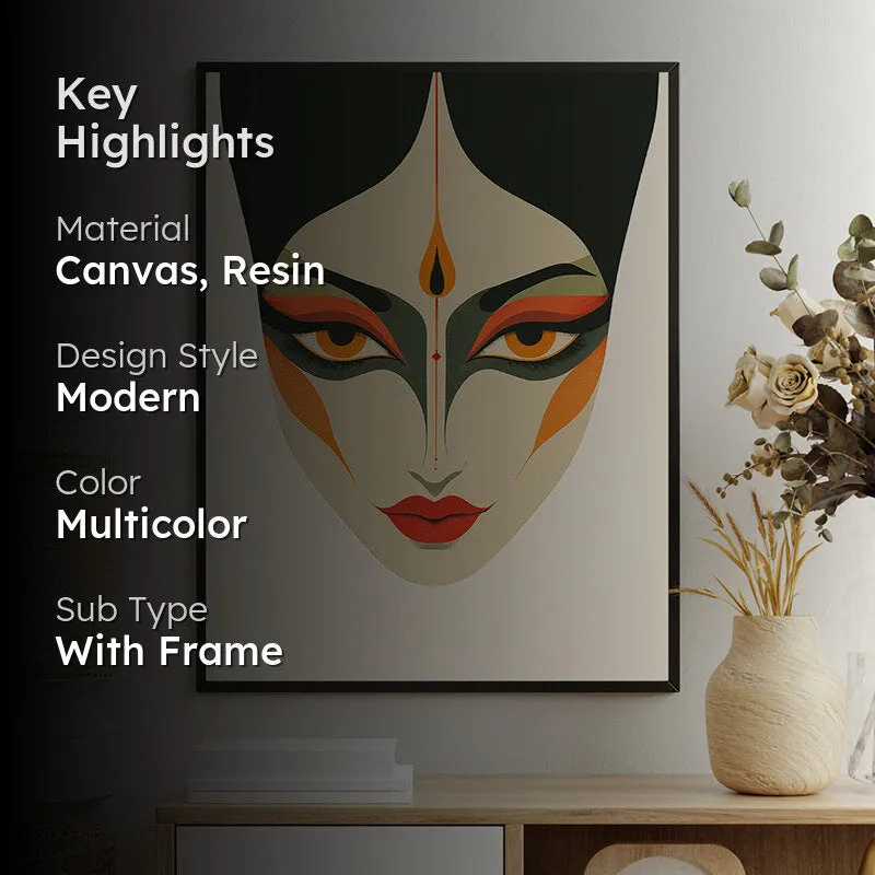 Painted Face Wall Art With Resin Frame media 2