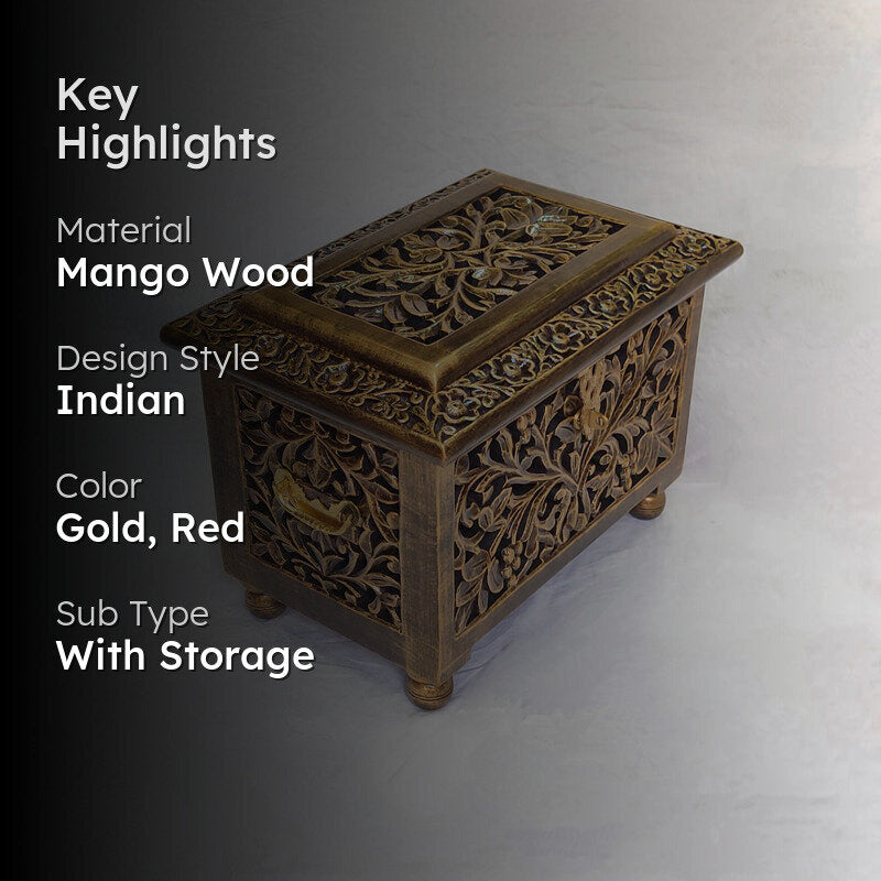 Arysta Decorative Wood Jewel Box - Gold media 2