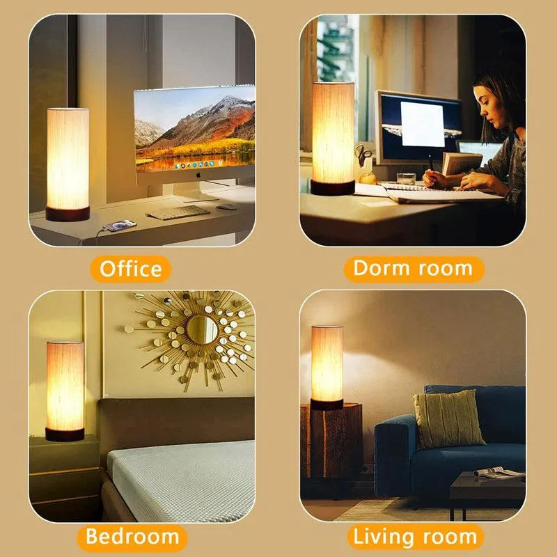 Miza Tower Wooden Table Lamp - White,Black media 5