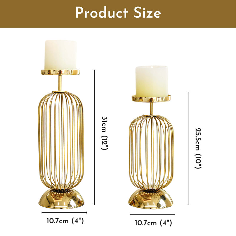 Aurin Metal Candle Holder - Set Of Two media 9