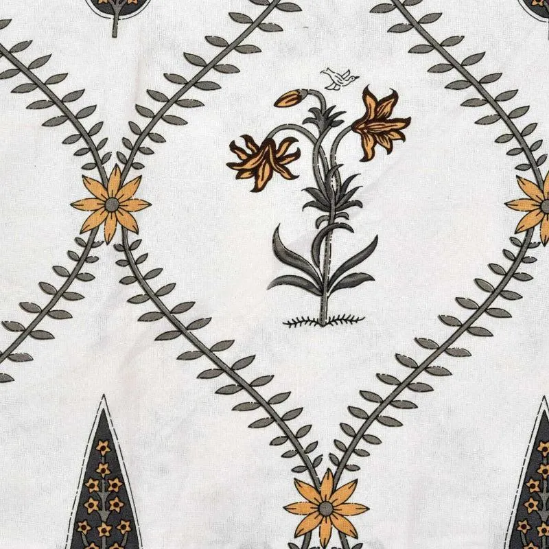 Falgun Ethnic Reversible Cotton Dohar (Yellow & White) - 180 GSM media 4