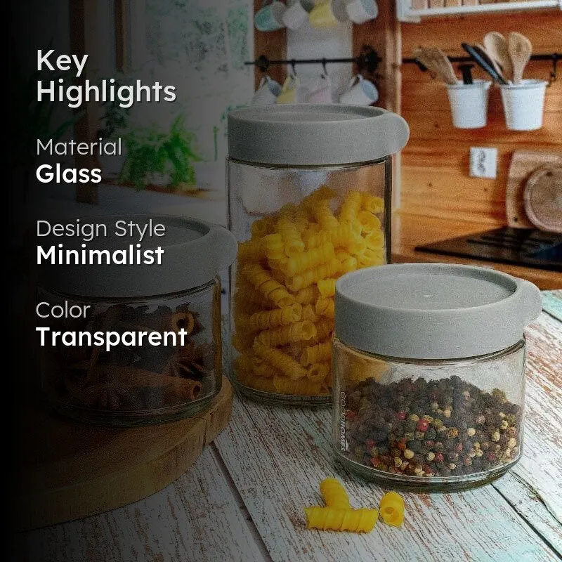 Moco Storage Jar(290 mL/290 mL/600 mL) - Set Of Three media 2