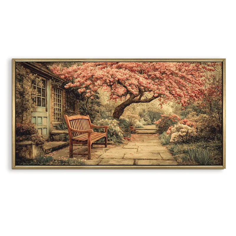 Vintage European Petal Tree Garden Seat Wall Art media 4