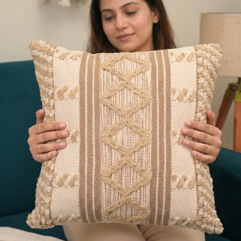 Dune Weave Cotton Cushion Cover - 7