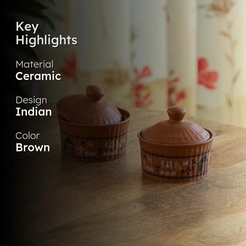 Elora Craft Ceramic Jar (170 mL) - Set Of Two media 2