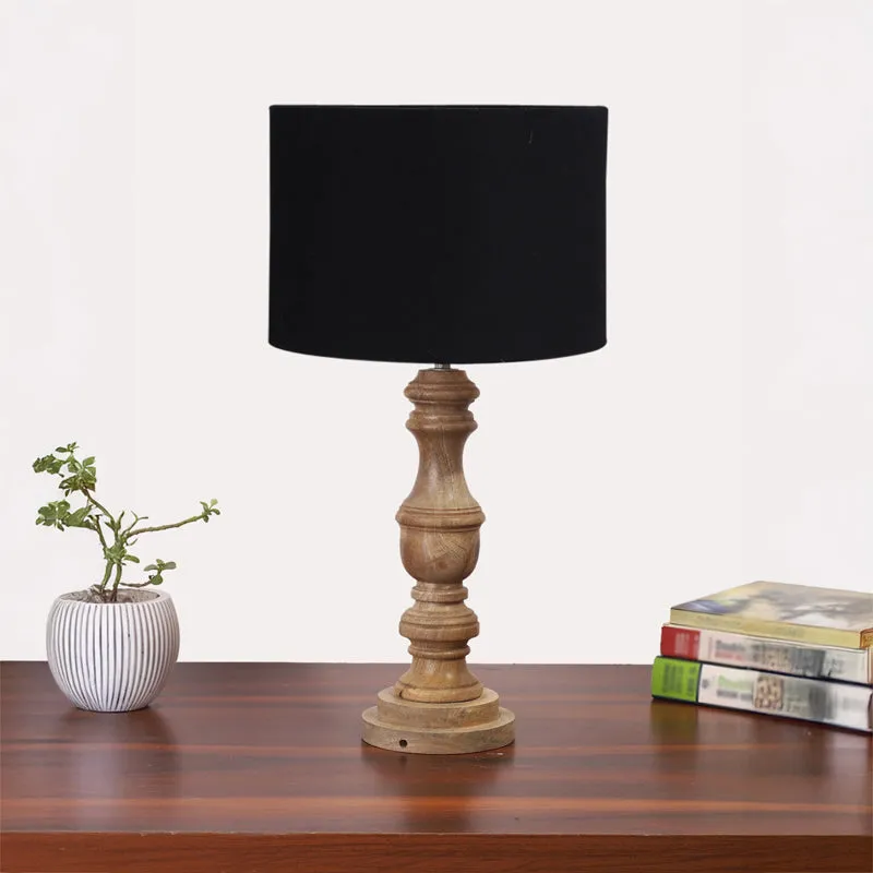 Cotin I Carve Wooden Table Lamp - Black,Brown media 3