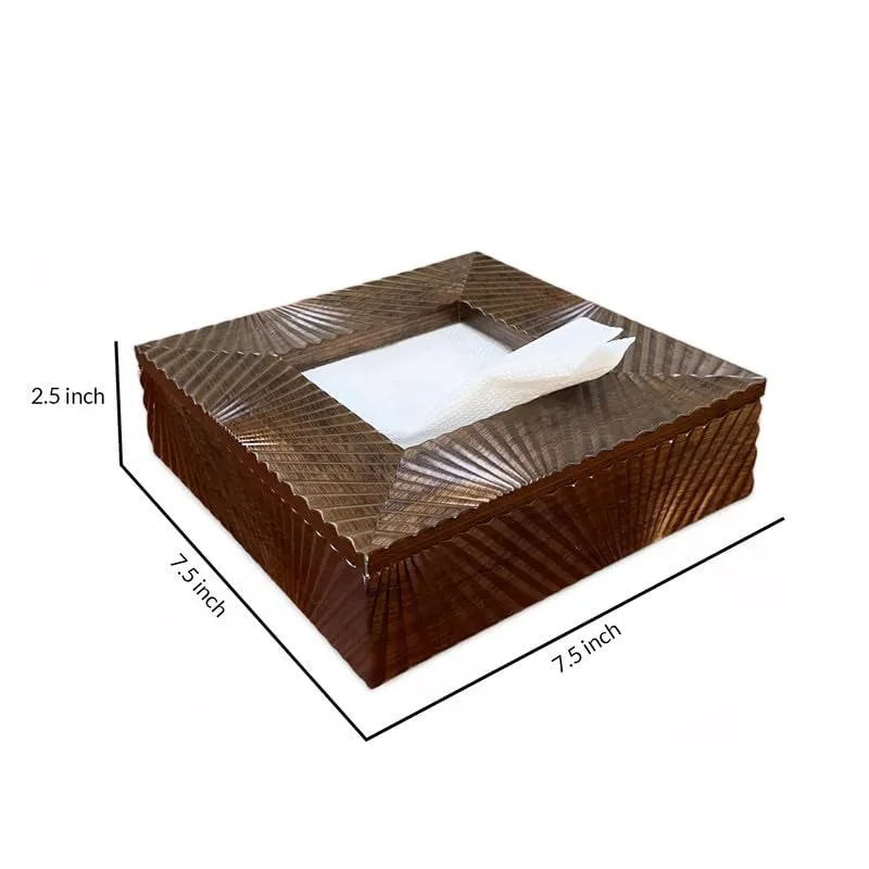 Stripe Stride Square Tissue Box - Coffee media 8