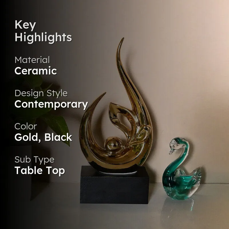 Vireon Elegant Golden Wave Showpiece media 2