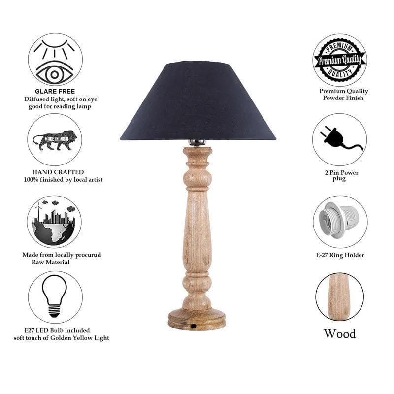Blissful Beam Fabric Table Lamp - Brown,Black media 6