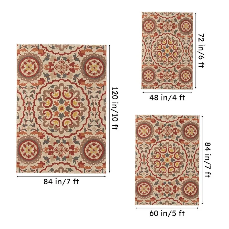 Paladin Hand Tufted Ethnic Wool & Nylon Carpet - Red & Ivory media 15