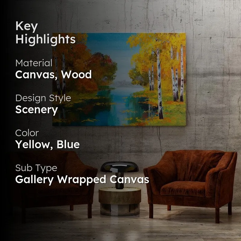 Birch Forest Near The River - Gustav Klimt Canvas Wall Art - Gallery Wrap media 2