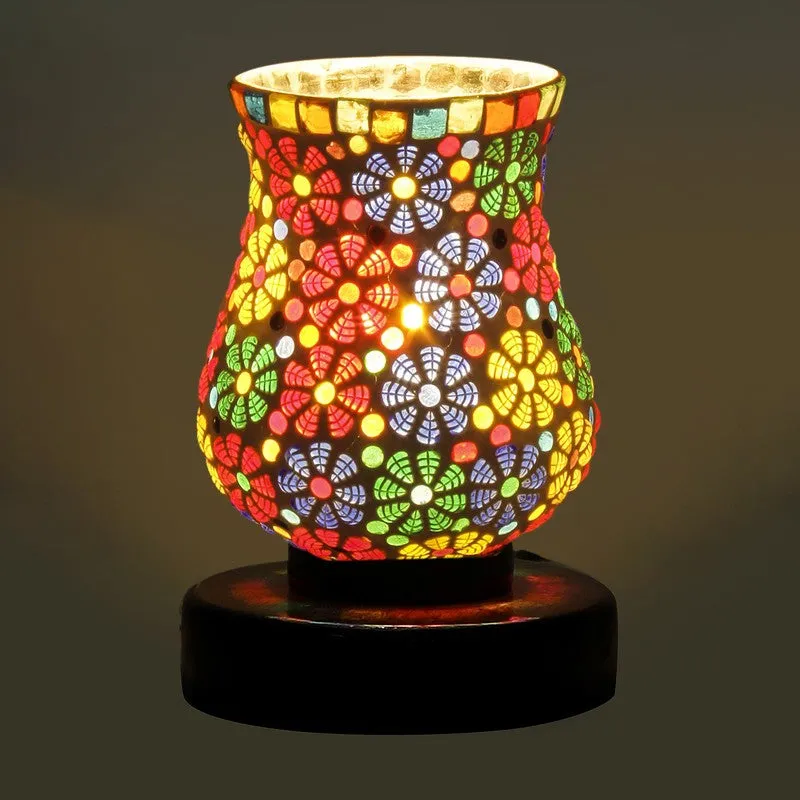 Startrek Mosaic Glass Table Lamp With Wooden Base - Multicolor media 6