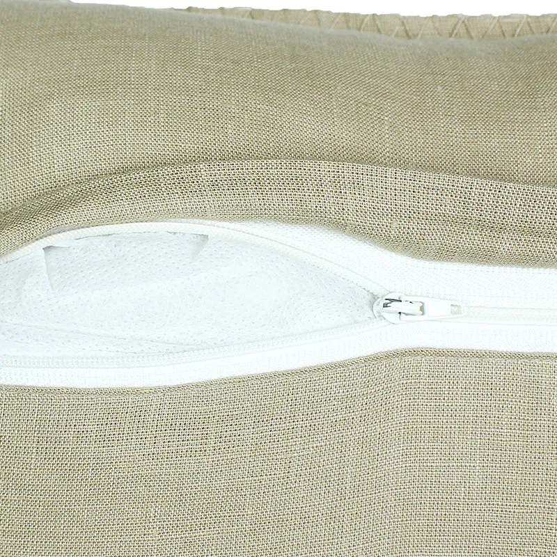 Royal Rhythm Solid Cotton Cushion Cover (Beige) - Set Of Two media 5