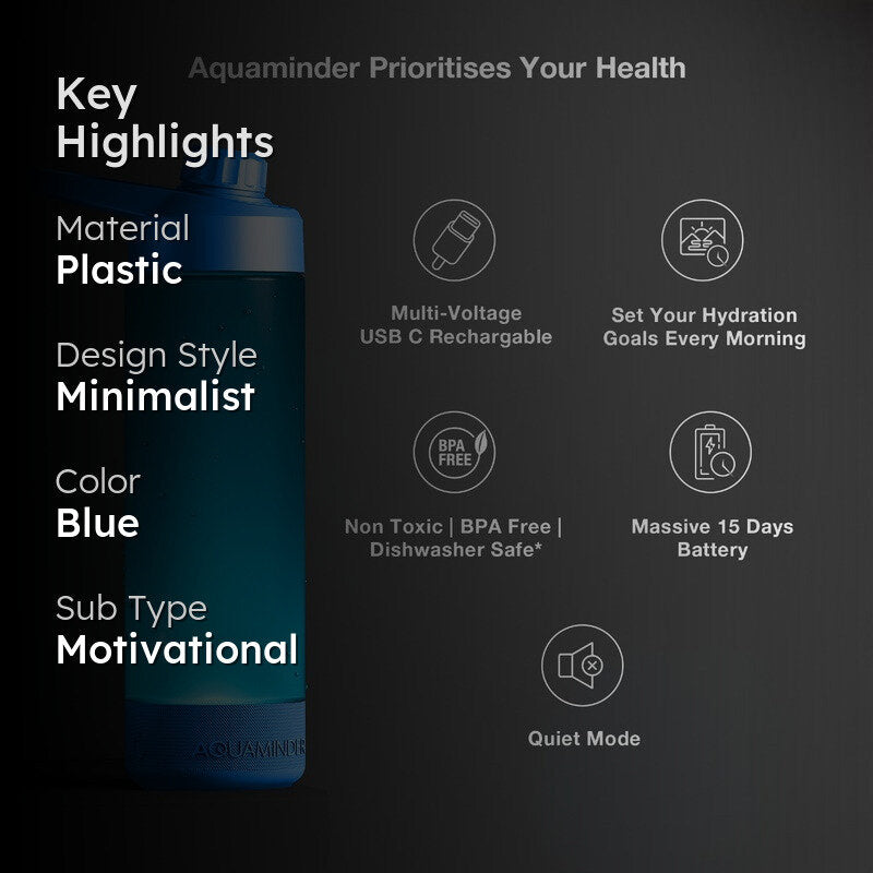 Sound and glow of Hydration Smart Water Bottle - Blue (770 mL) media 2