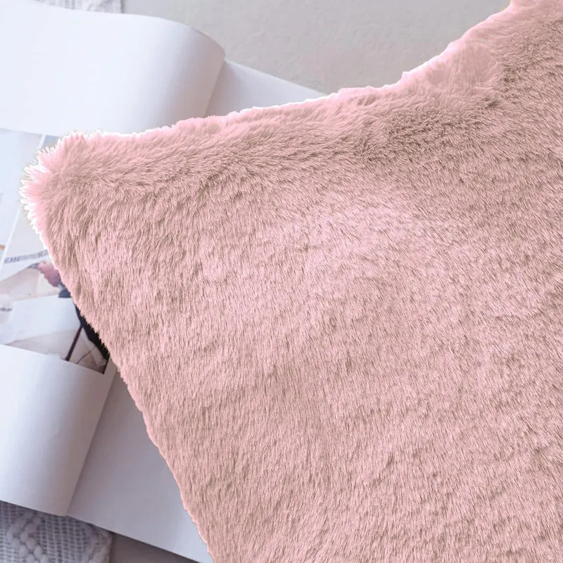 Fur Dual Cushion Cover Set (Peach) - Set Of Two media 6